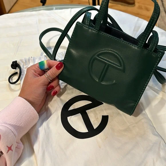 Leather Telfar Bag Dark Olive Telfar Bags Telfar Small Bag Dark